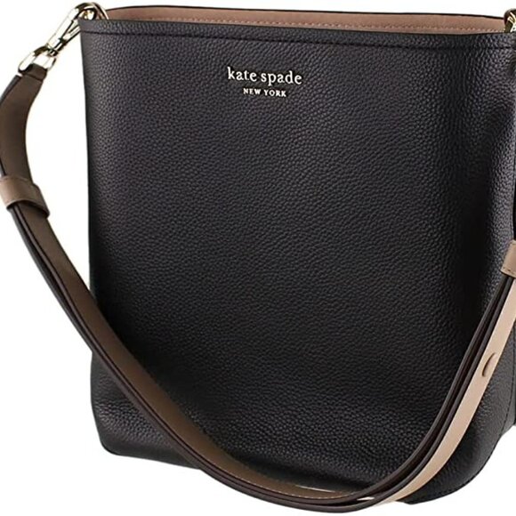 Kate Spade New York Black Multi River Large Bucket Bag Women Handbags - Picture 1 of 15